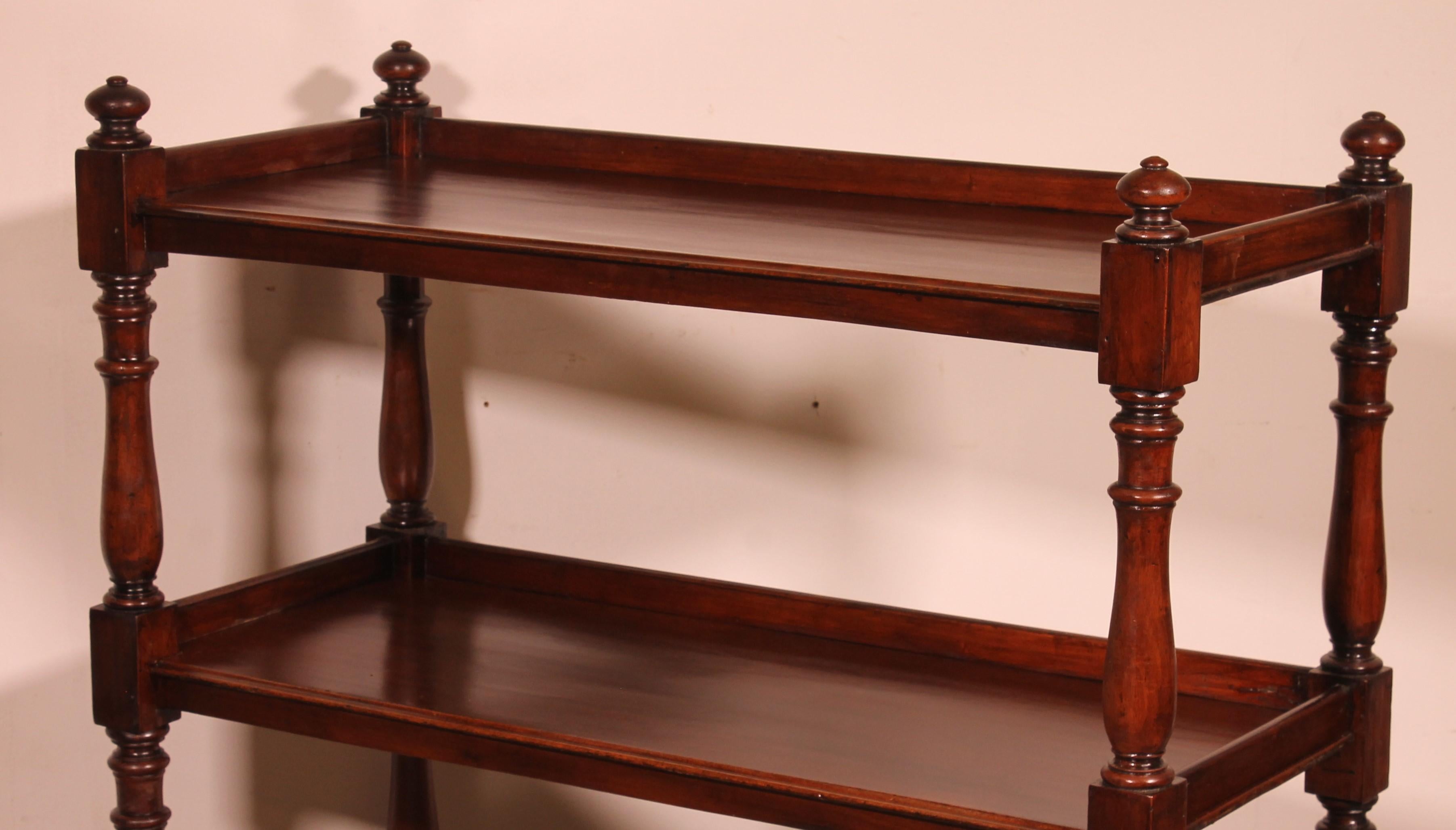 19th Century Solid Mahogany Three Tier Buffet For Sale 8