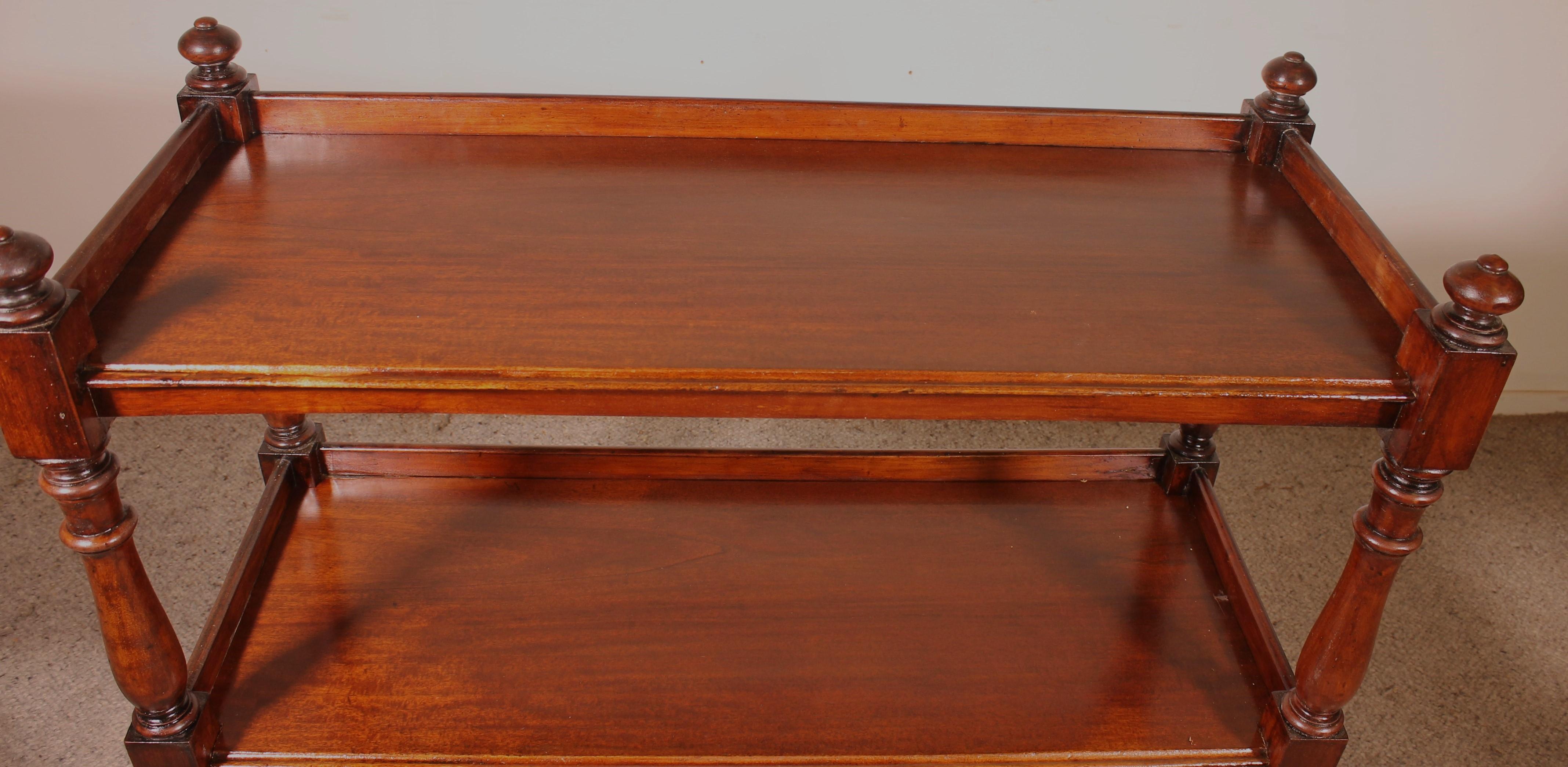 19th Century Solid Mahogany Three Tier Buffet For Sale 1