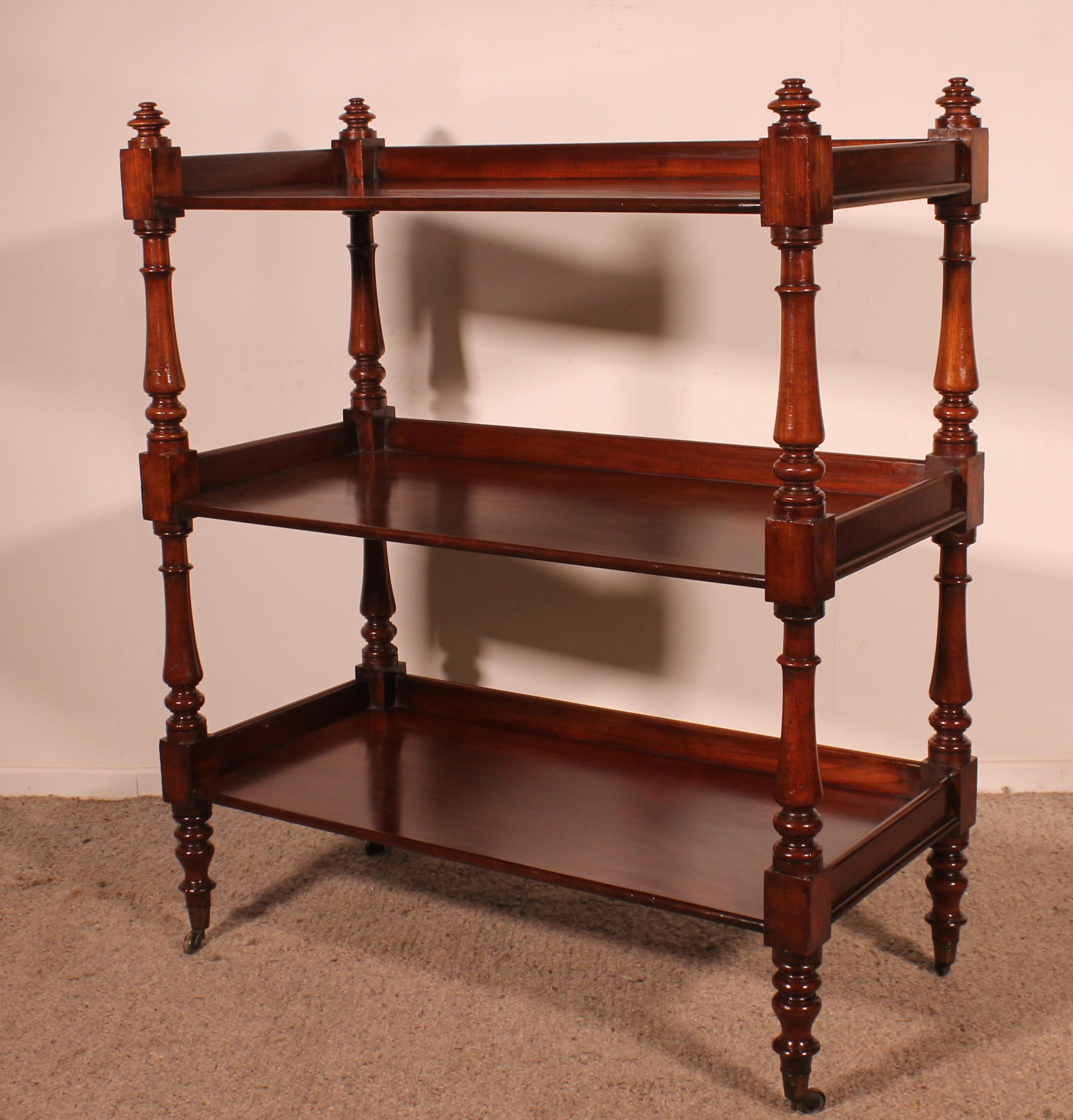 19th Century Solid Mahogany Three Tier Buffet For Sale 2