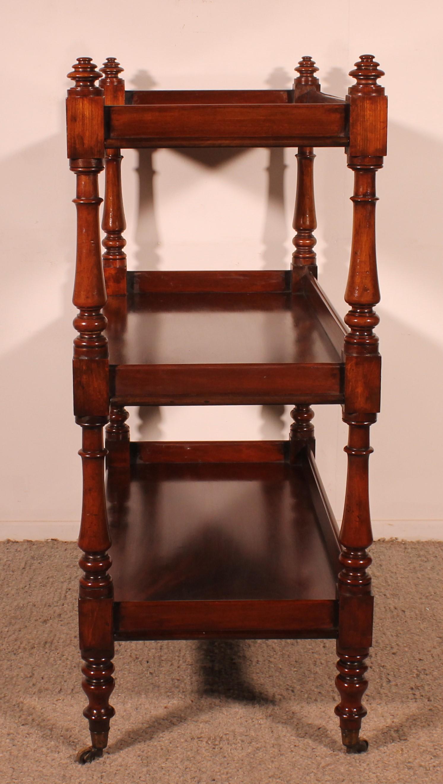 19th Century Solid Mahogany Three Tier Buffet For Sale 4