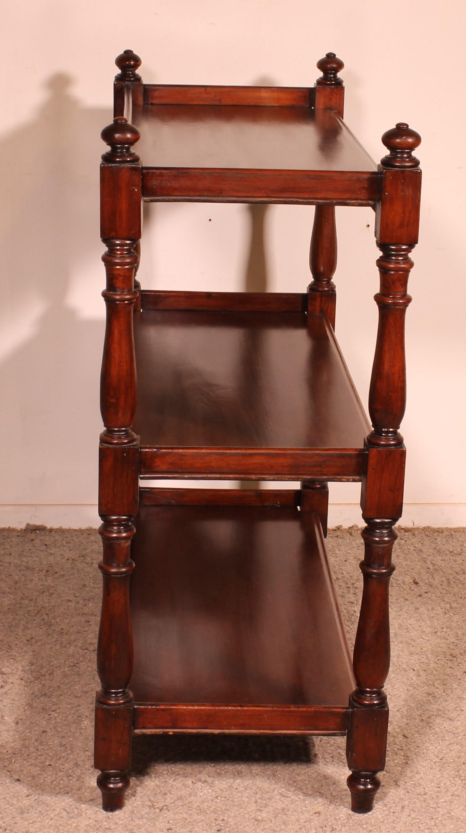 19th Century Solid Mahogany Three Tier Buffet For Sale 4