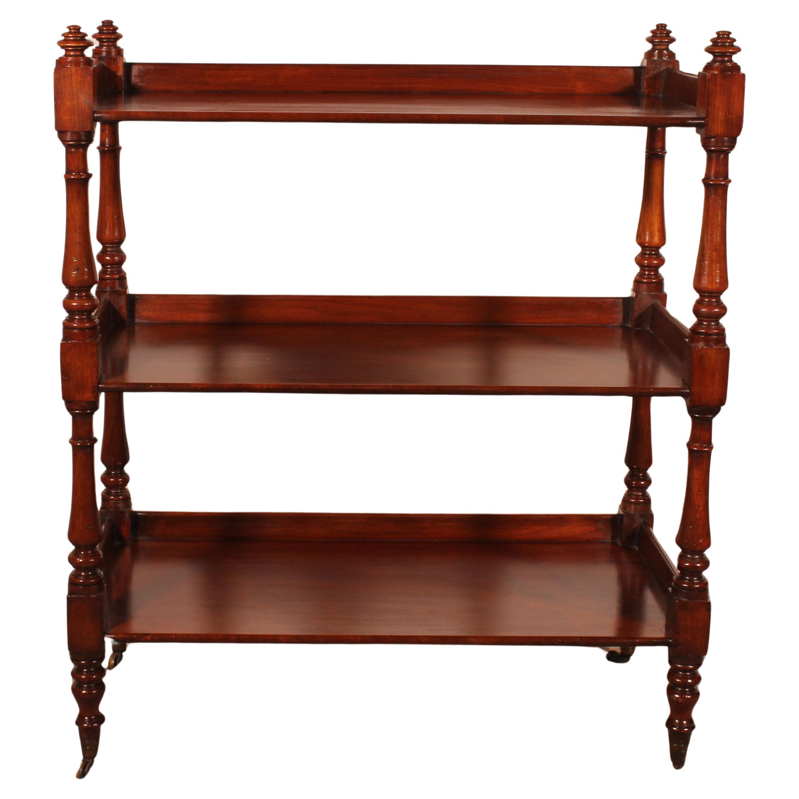 19th Century Solid Mahogany Three Tier Buffet For Sale