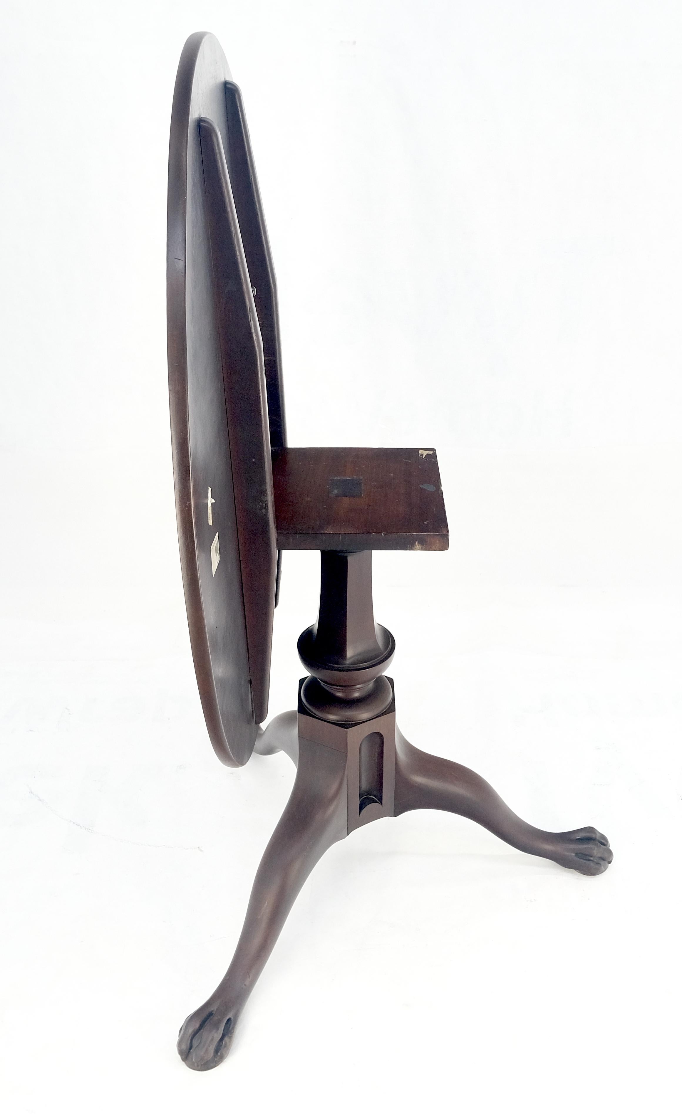 19. Jahrhundert Massiv Mahagoni Tilt Top Claw Feet Lampe Seite Mitte Frühstückstisch im Angebot 5