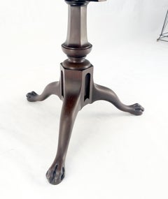 19th Century Solid Mahogany Tilt Top Claw Feet Lamp Side Center Breakfast Table