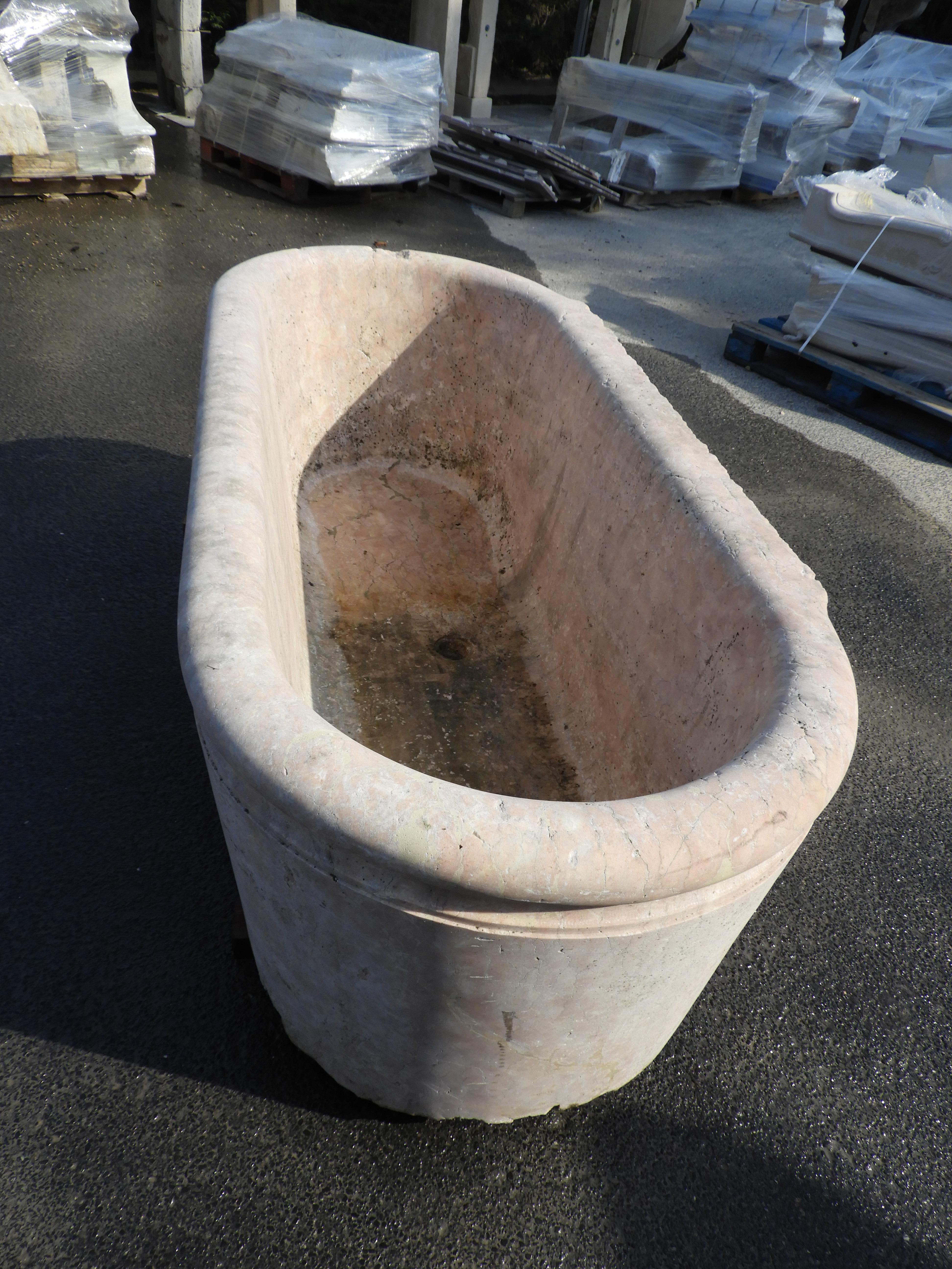 19th Century Solid Marble Bathtub in Rojo Alicante 5