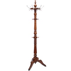 19th Century Solid Oak Clothes Tree