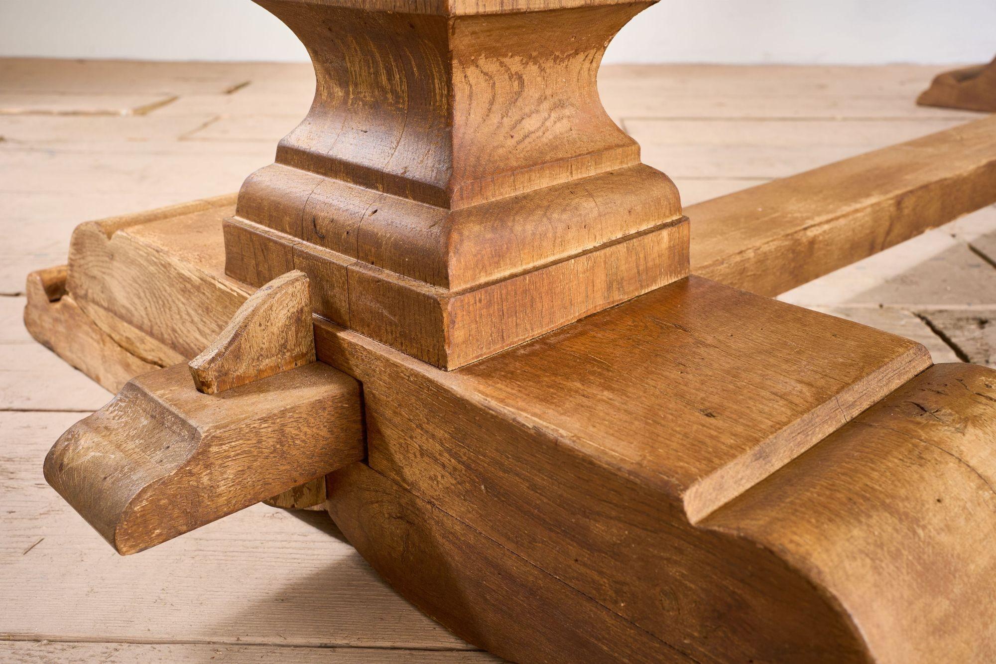 19th century Solid oak dining table For Sale 6