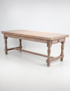 19th Century Solid Oak Dining Table