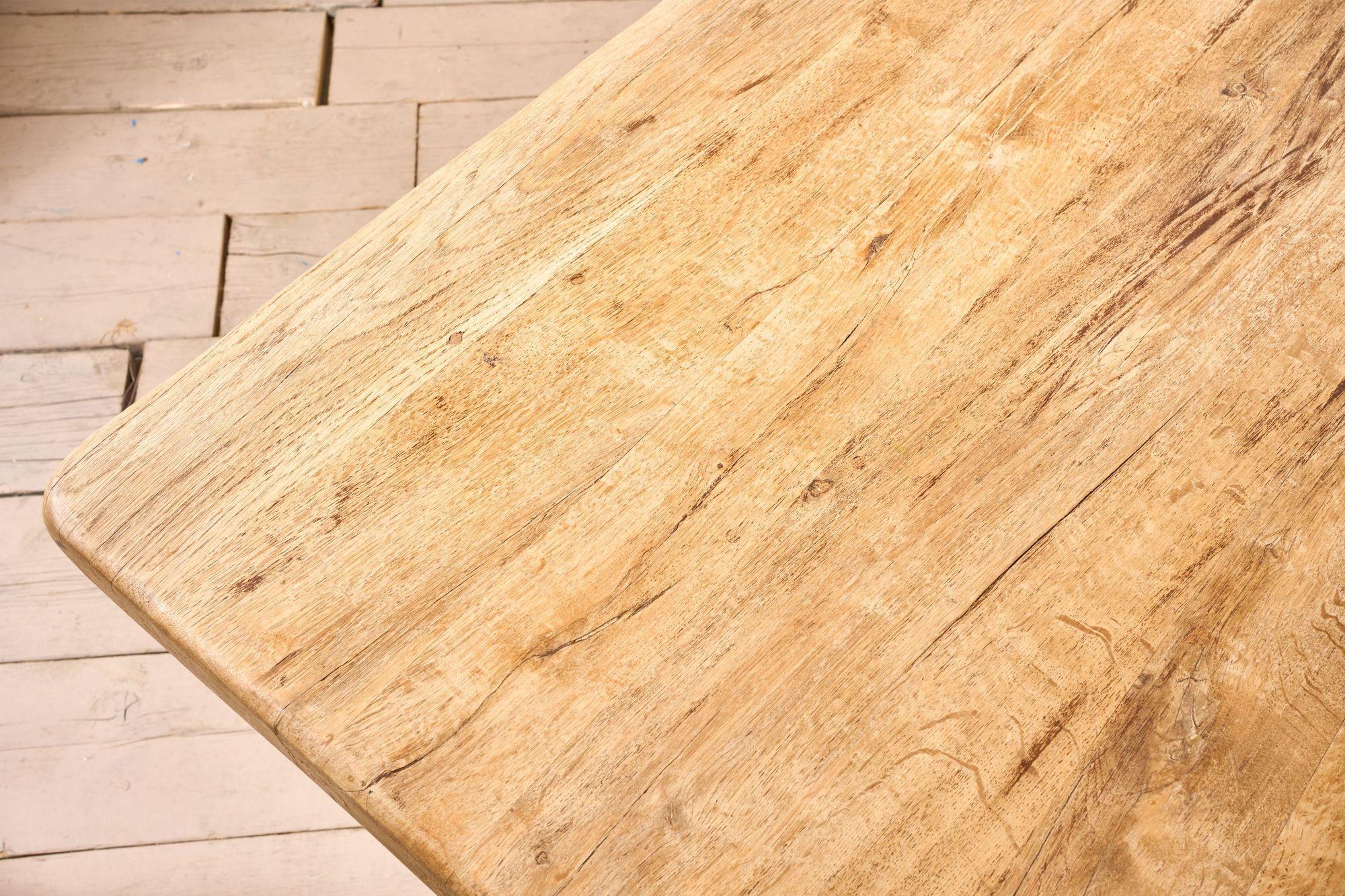 19th century Solid oak dining table For Sale 3
