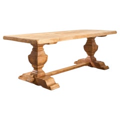 Table de salle à manger en chêne massif du 19e siècle