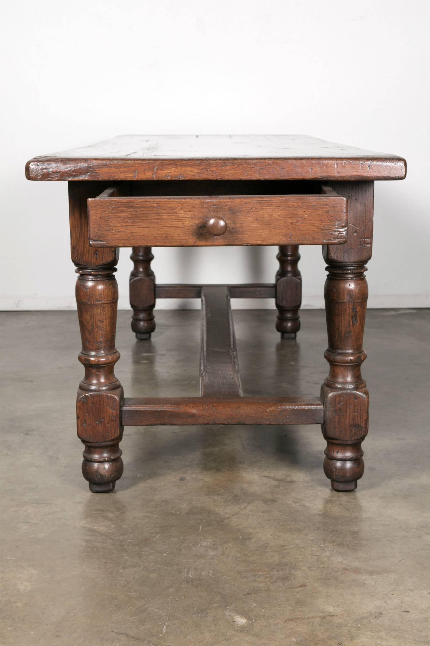 19th Century Solid Oak French Louis Philippe Farm Table 5