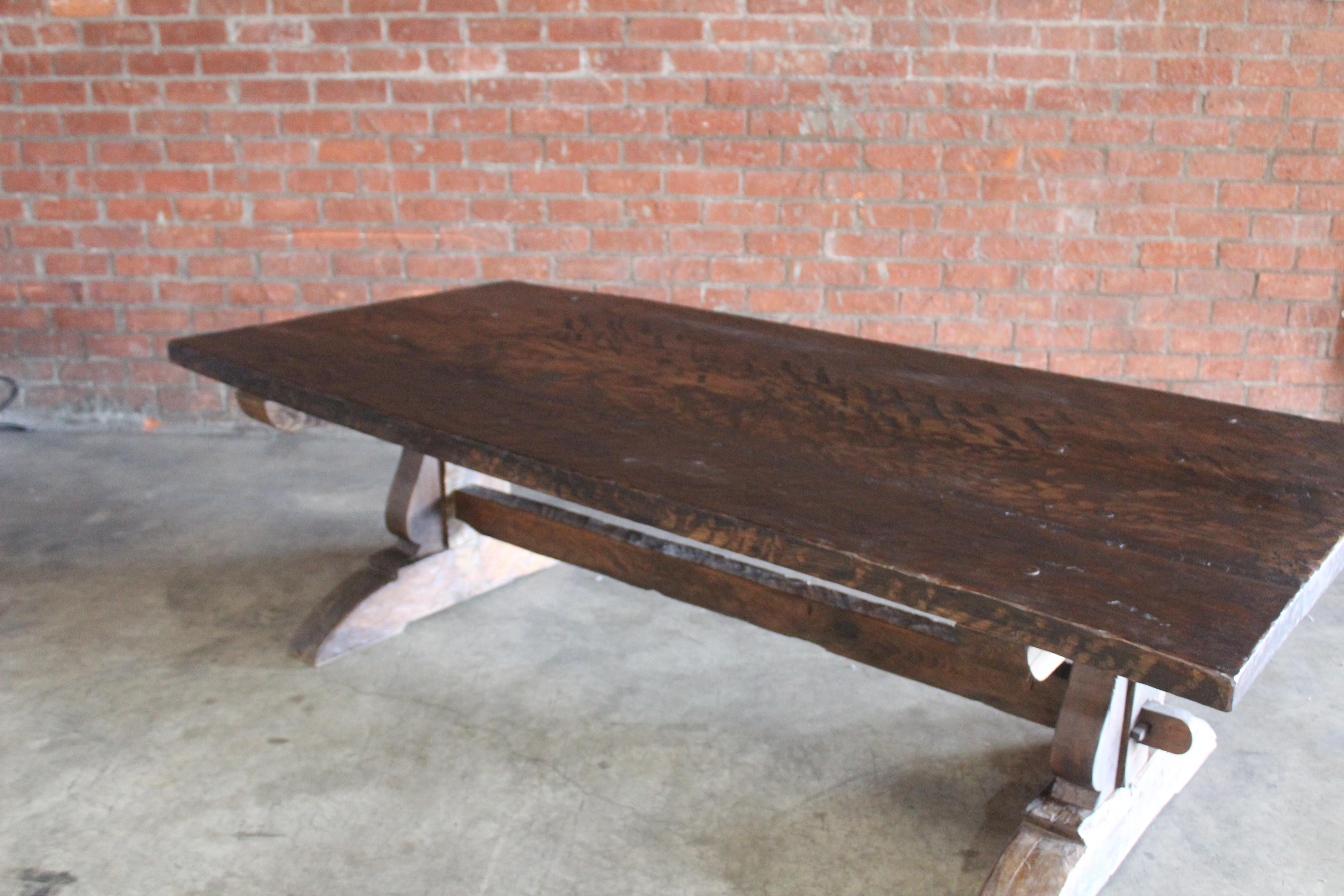 19th Century Solid Oak French Worktable For Sale 11