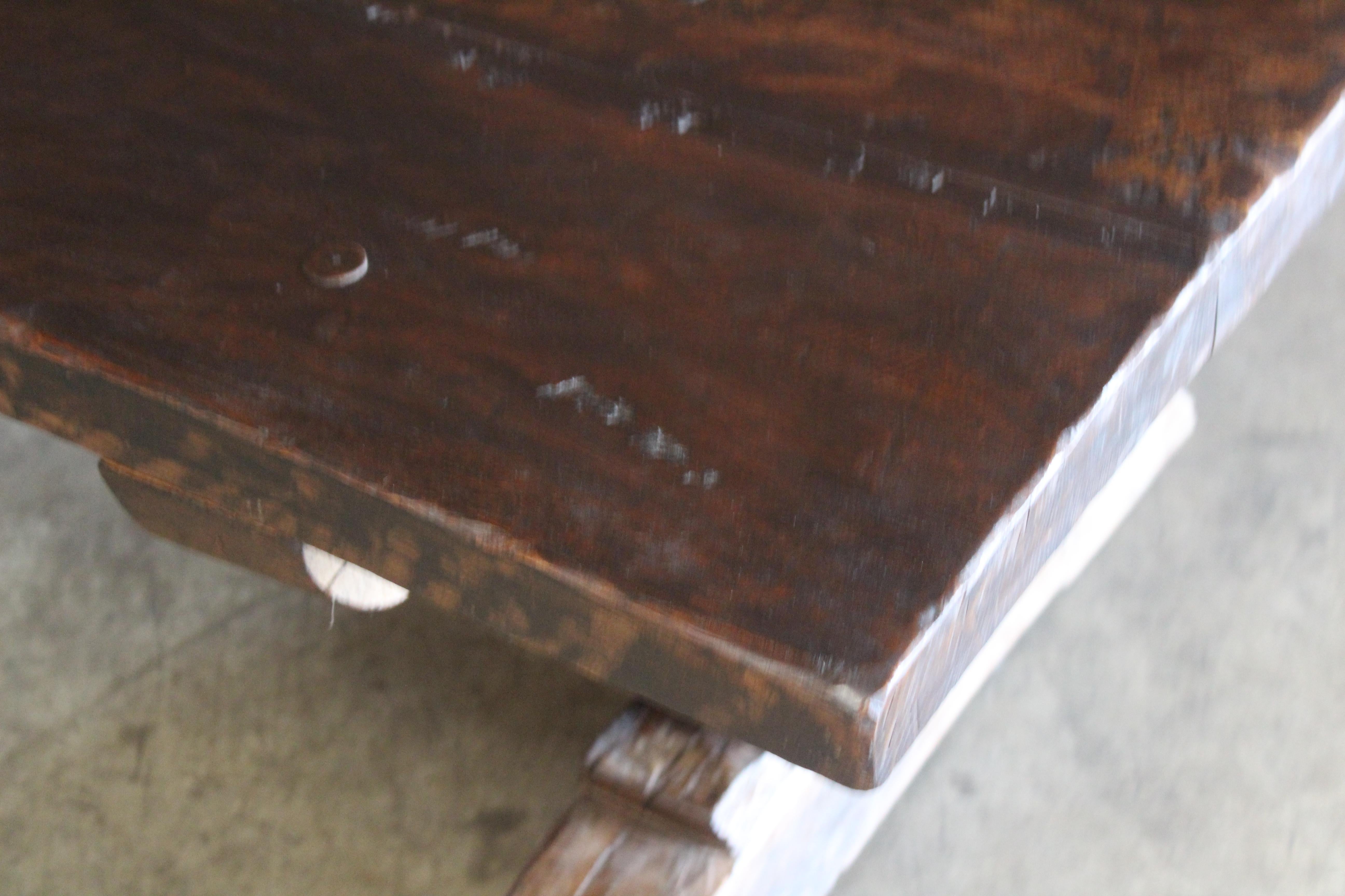 19th Century Solid Oak French Worktable For Sale 12