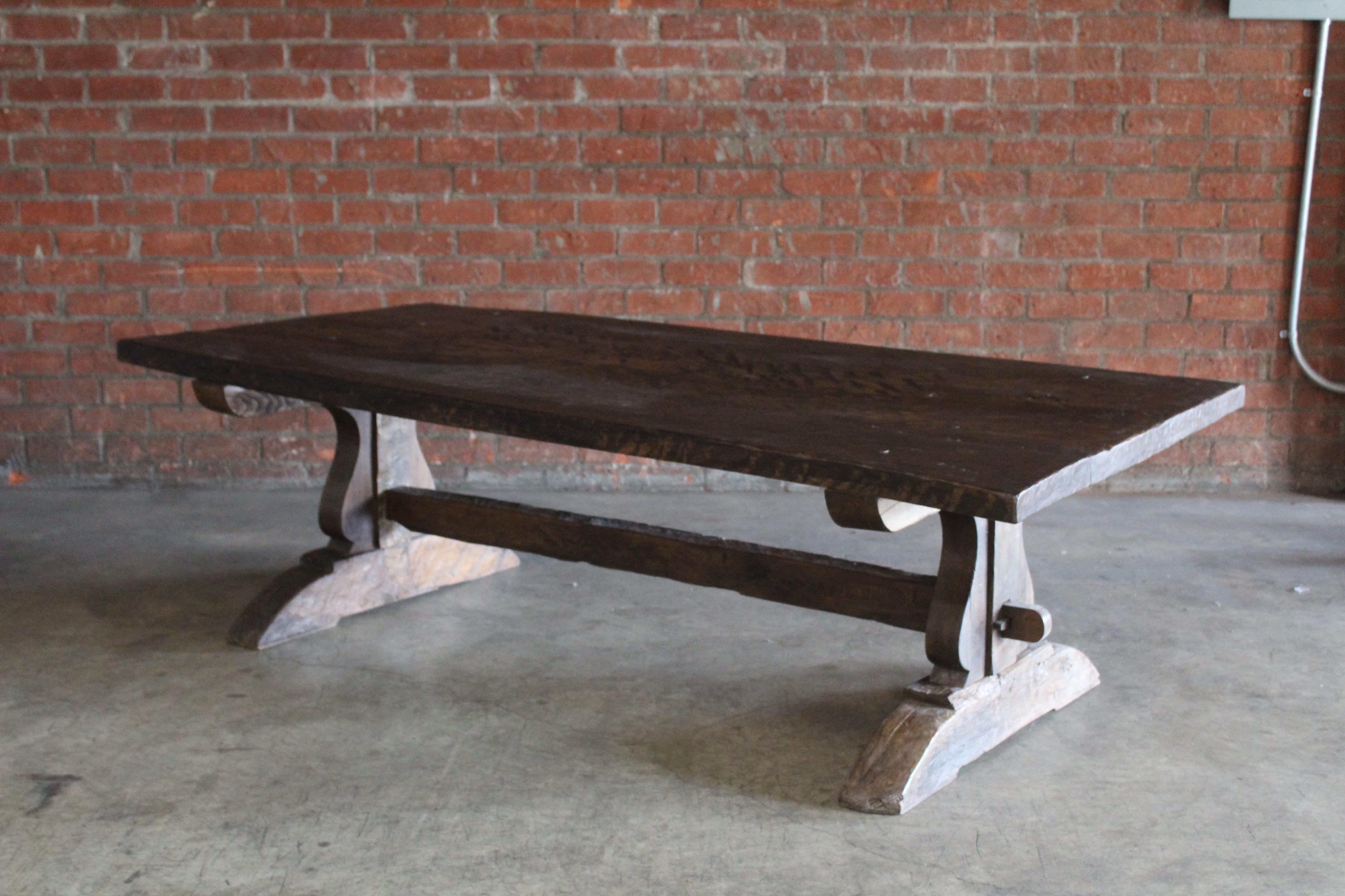 19th Century Solid Oak French Worktable For Sale 4
