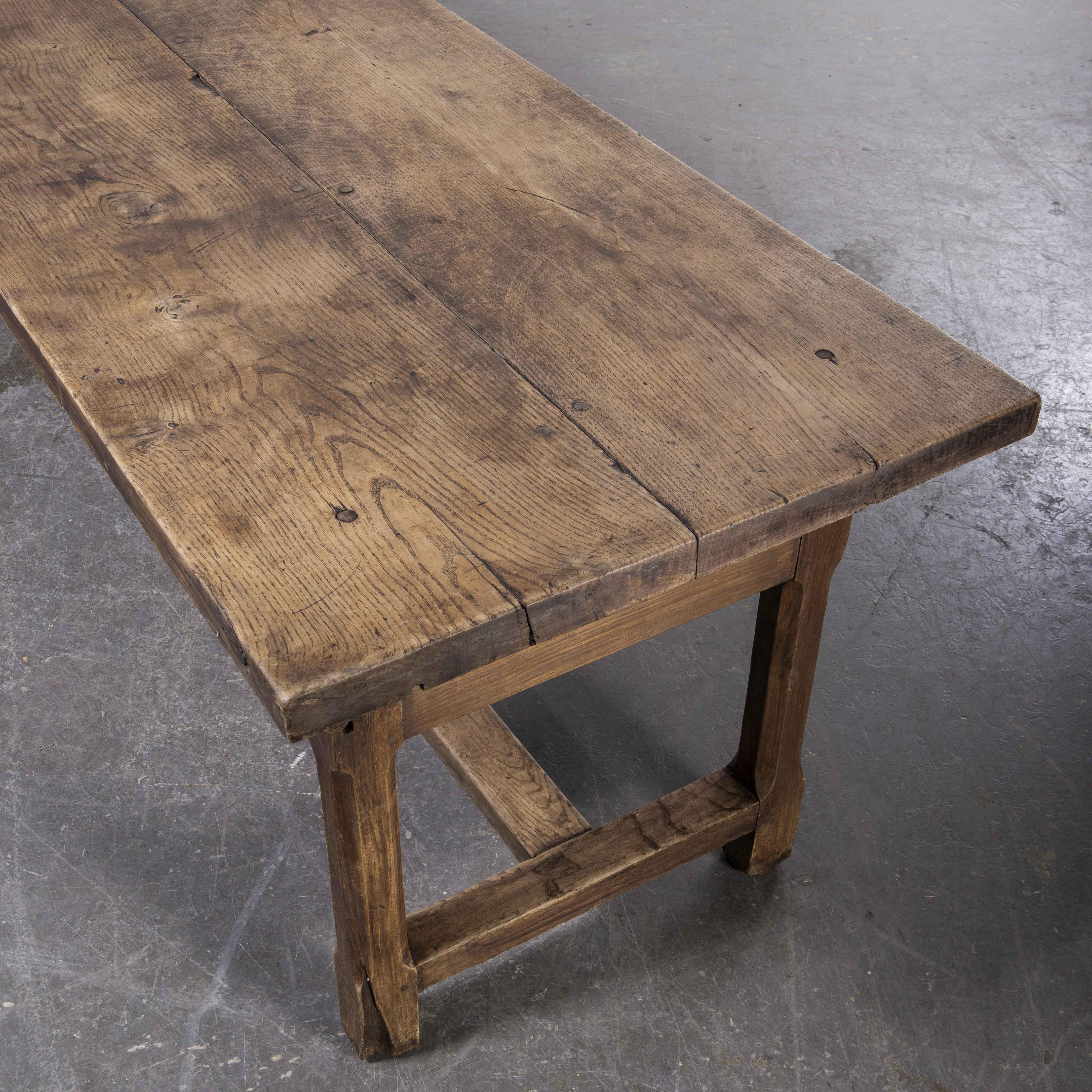 19th Century Solid Oak Large French Chateau Dining Table 2