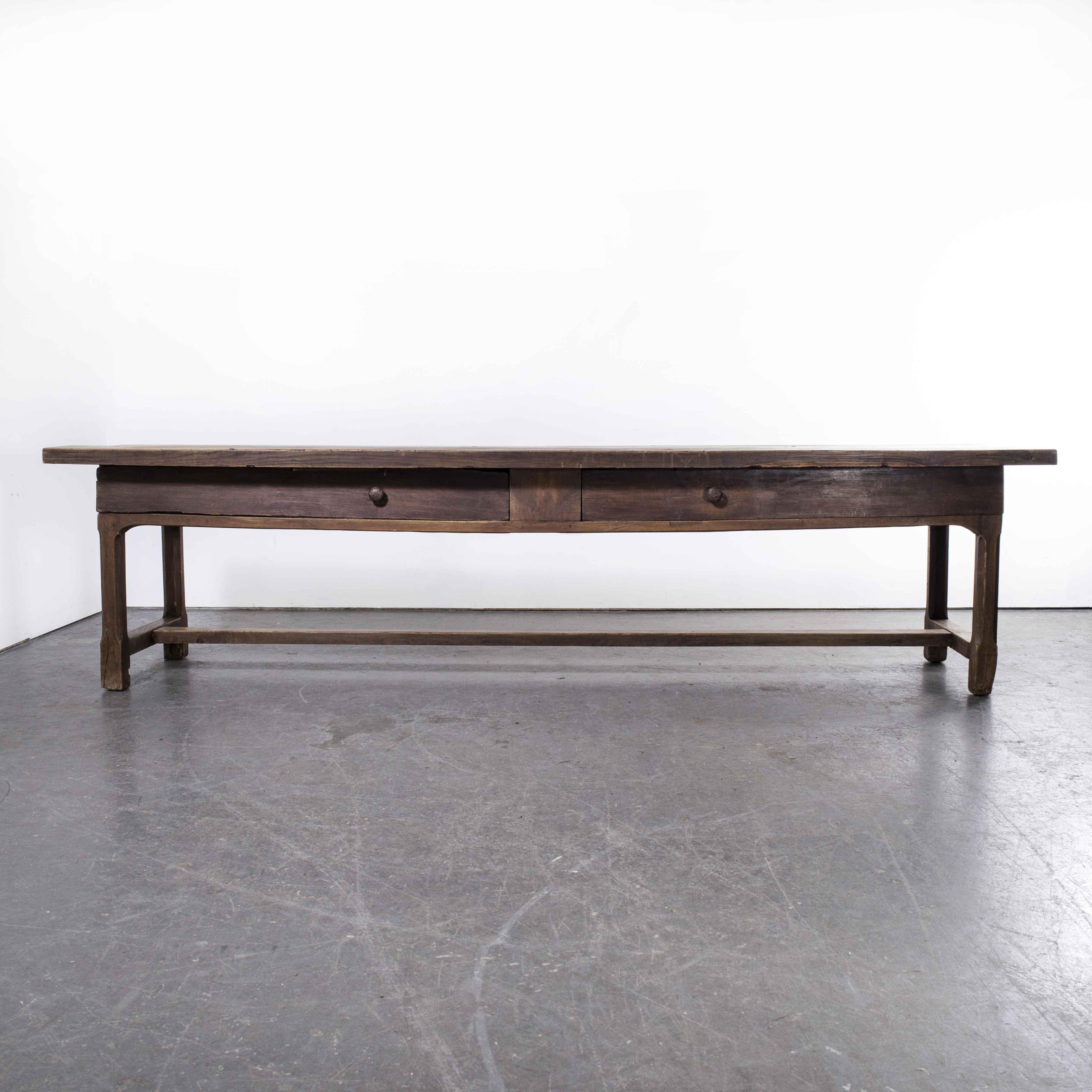19th Century Solid Oak Large French Chateau Dining Table at 1stDibs