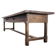 19th Century Solid Oak Large French Chateau Dining Table