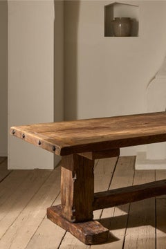 19th Century solid oak monastery table