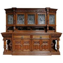 19th Century Solid Oak Sideboard by Christopher Pratt