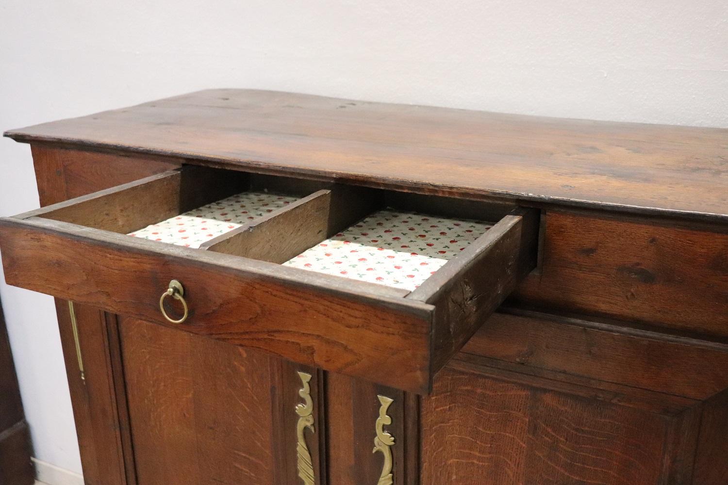 19th Century Solid Oak Wood Sideboard or Buffet 1