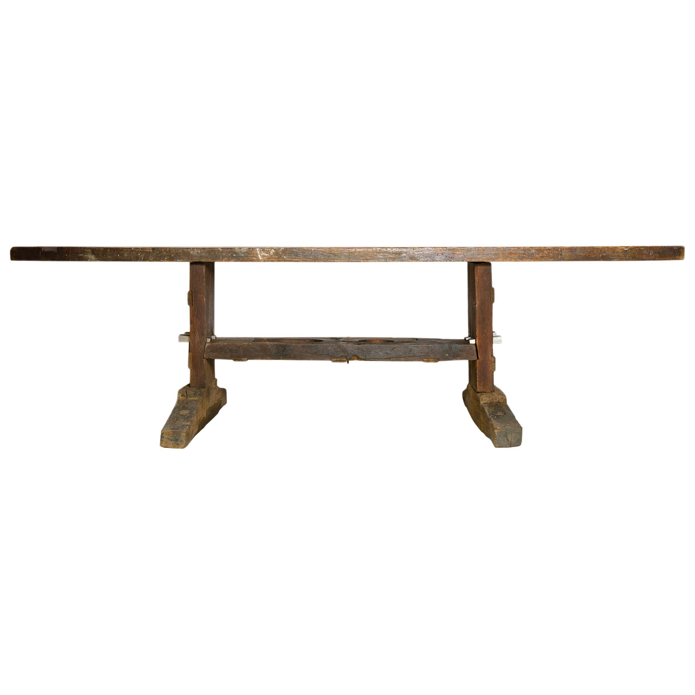 19th Century Solid Oak Work Bench