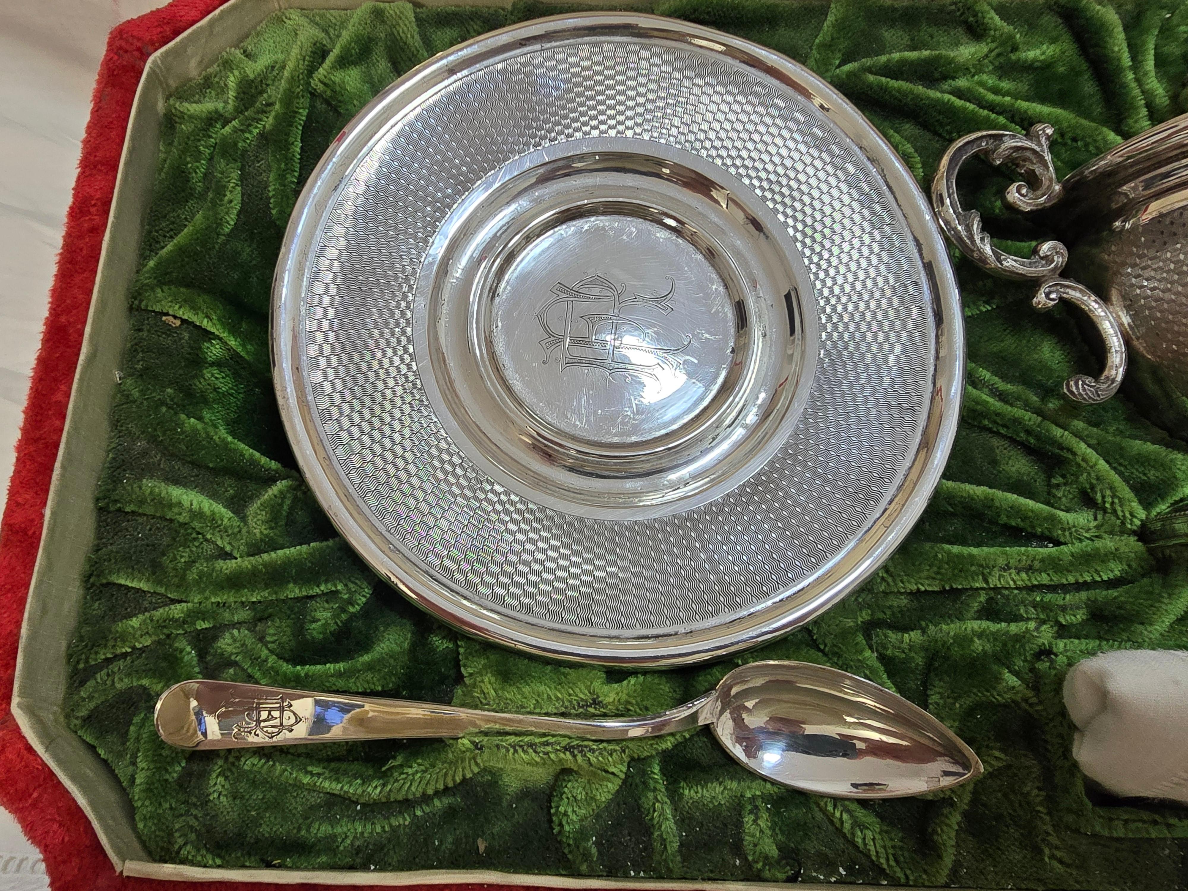 19th Century Solid Silver Baptismal Set For Sale 9