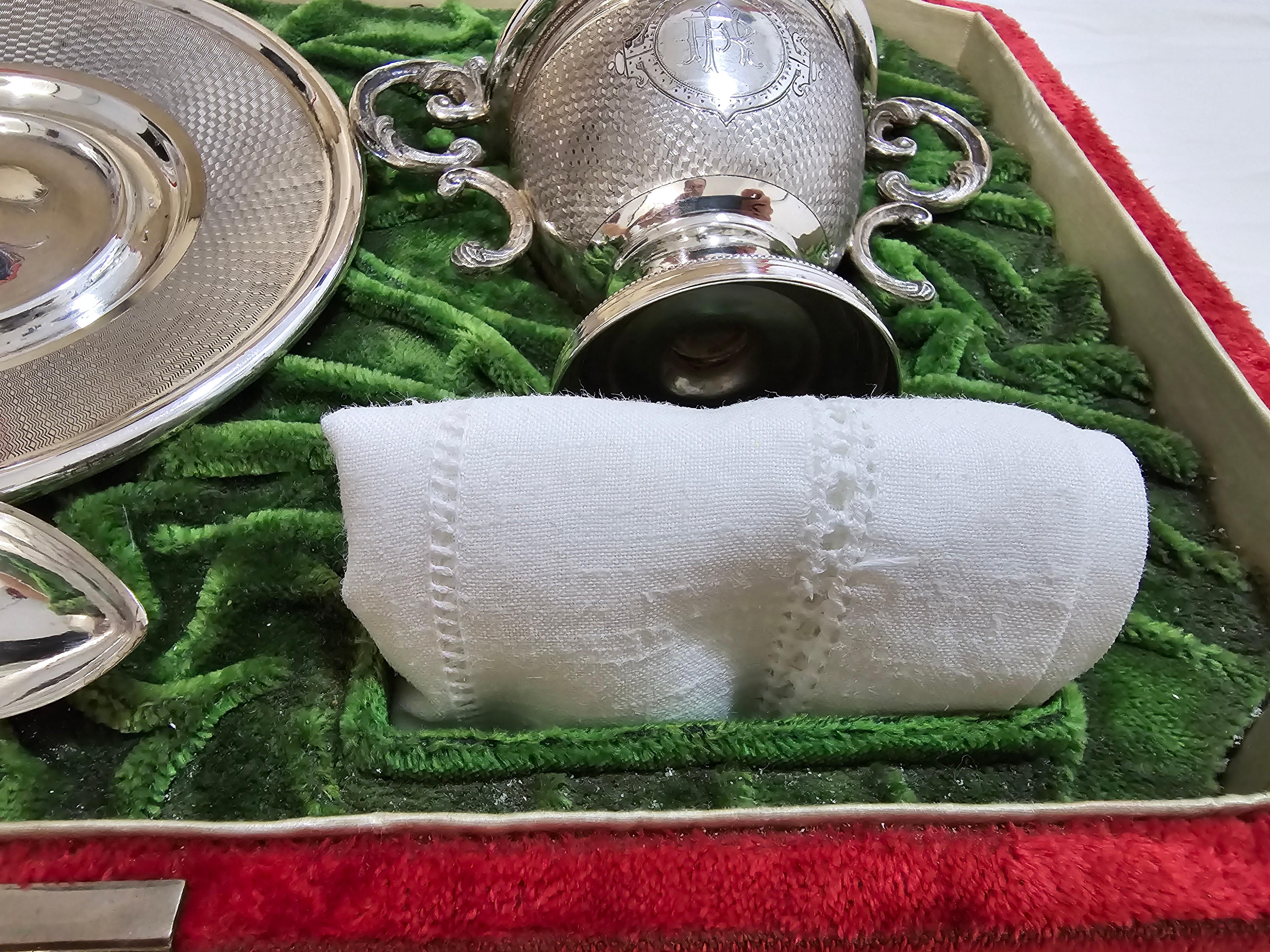 19th Century Solid Silver Baptismal Set For Sale 10