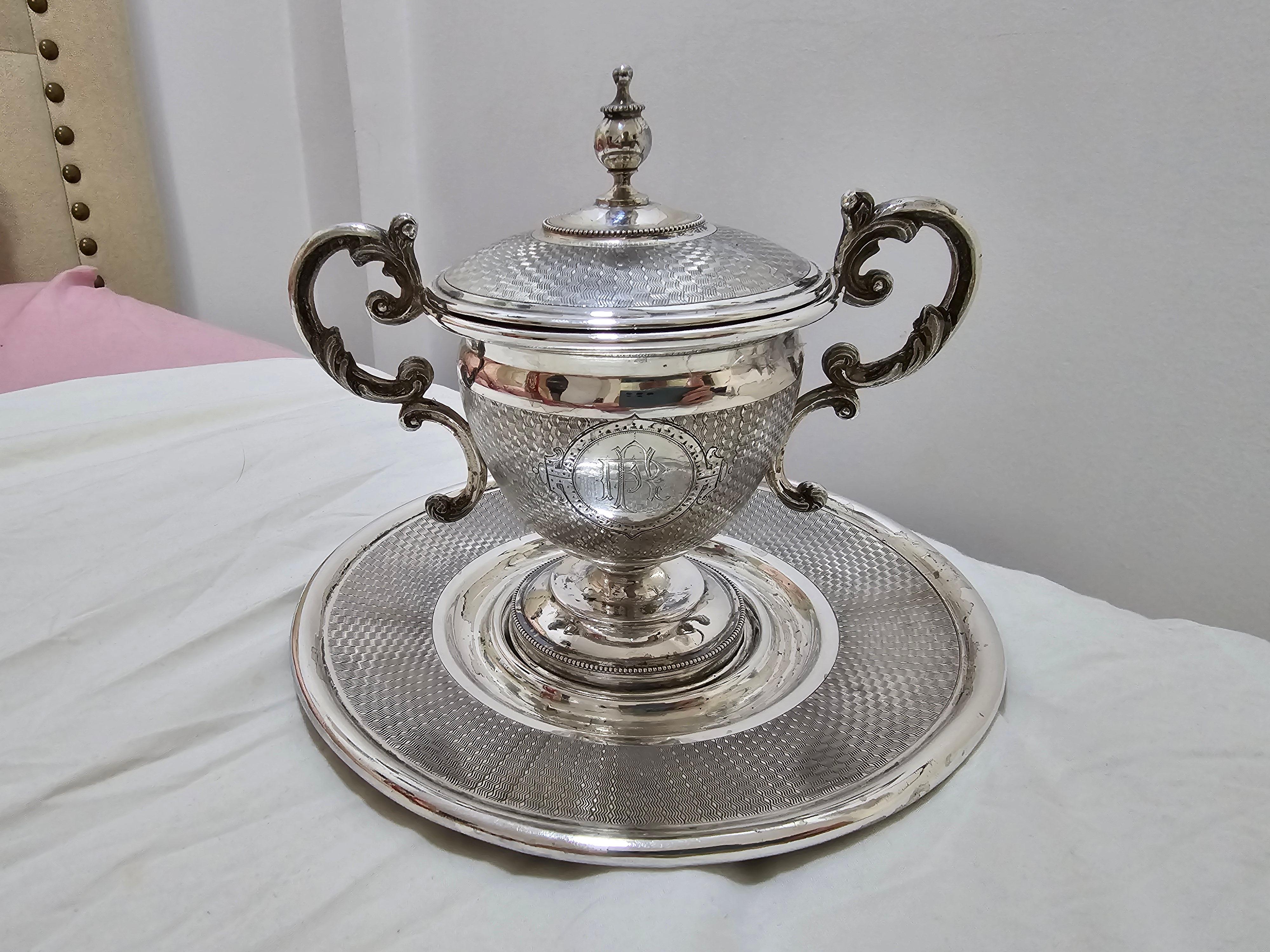 19th Century Solid Silver Baptismal Set For Sale 4