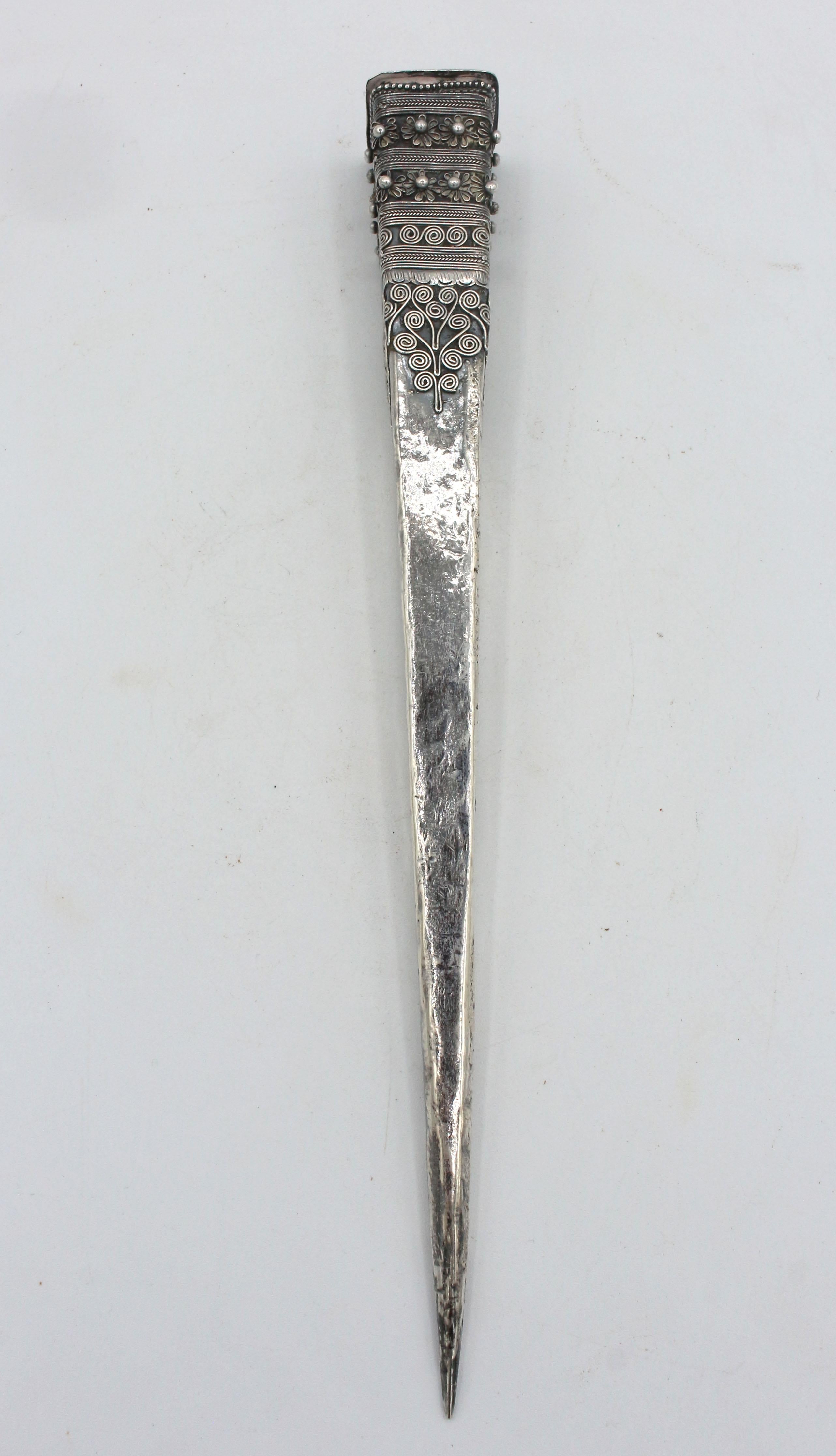 Victorian 19th Century Solid Silver Knitting Needle Case or Sheath For Sale