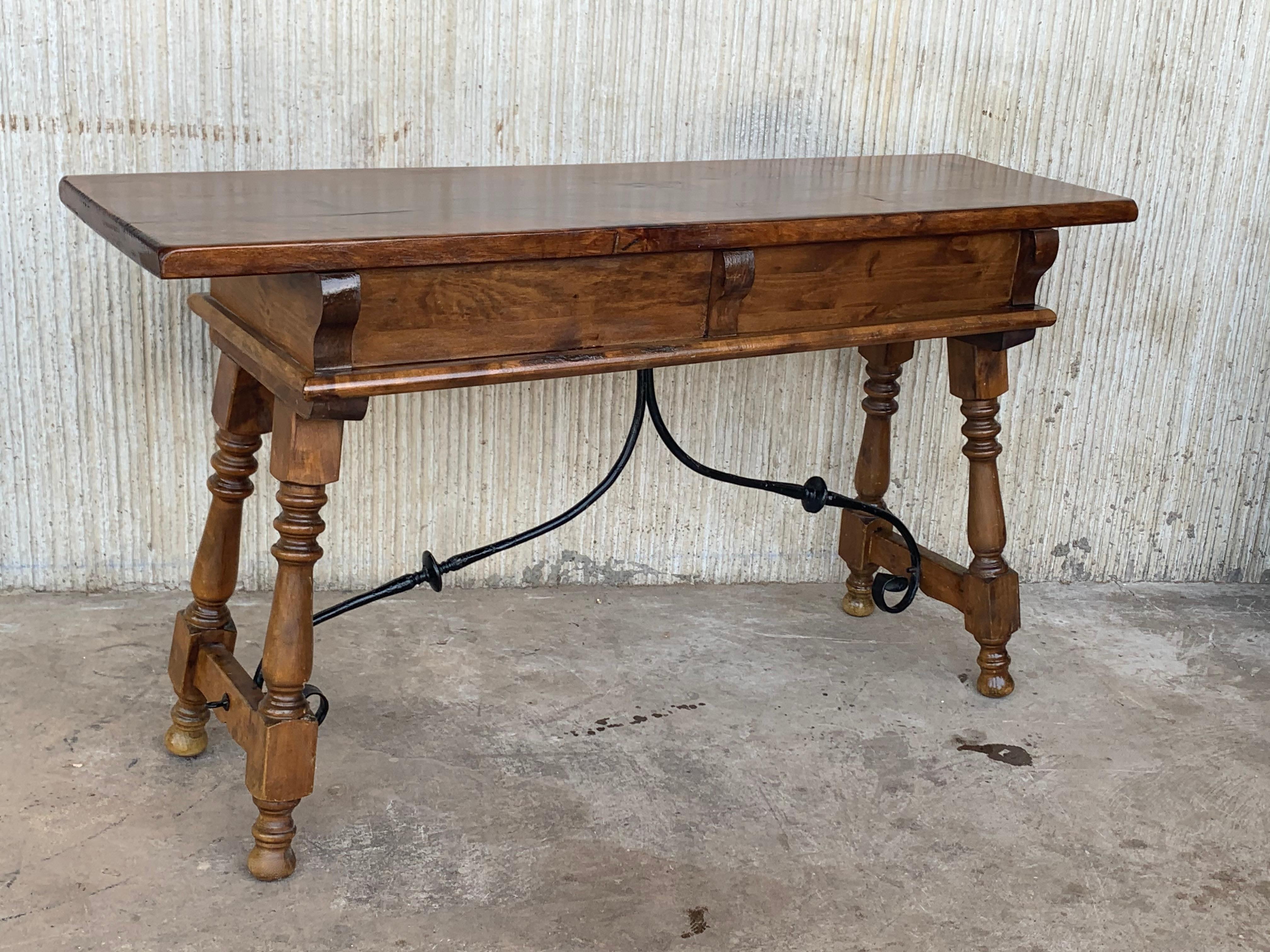 19th Century Solid Walnut Baroque Lyre-Leg Trestle Refectory Desk Writing Table 1