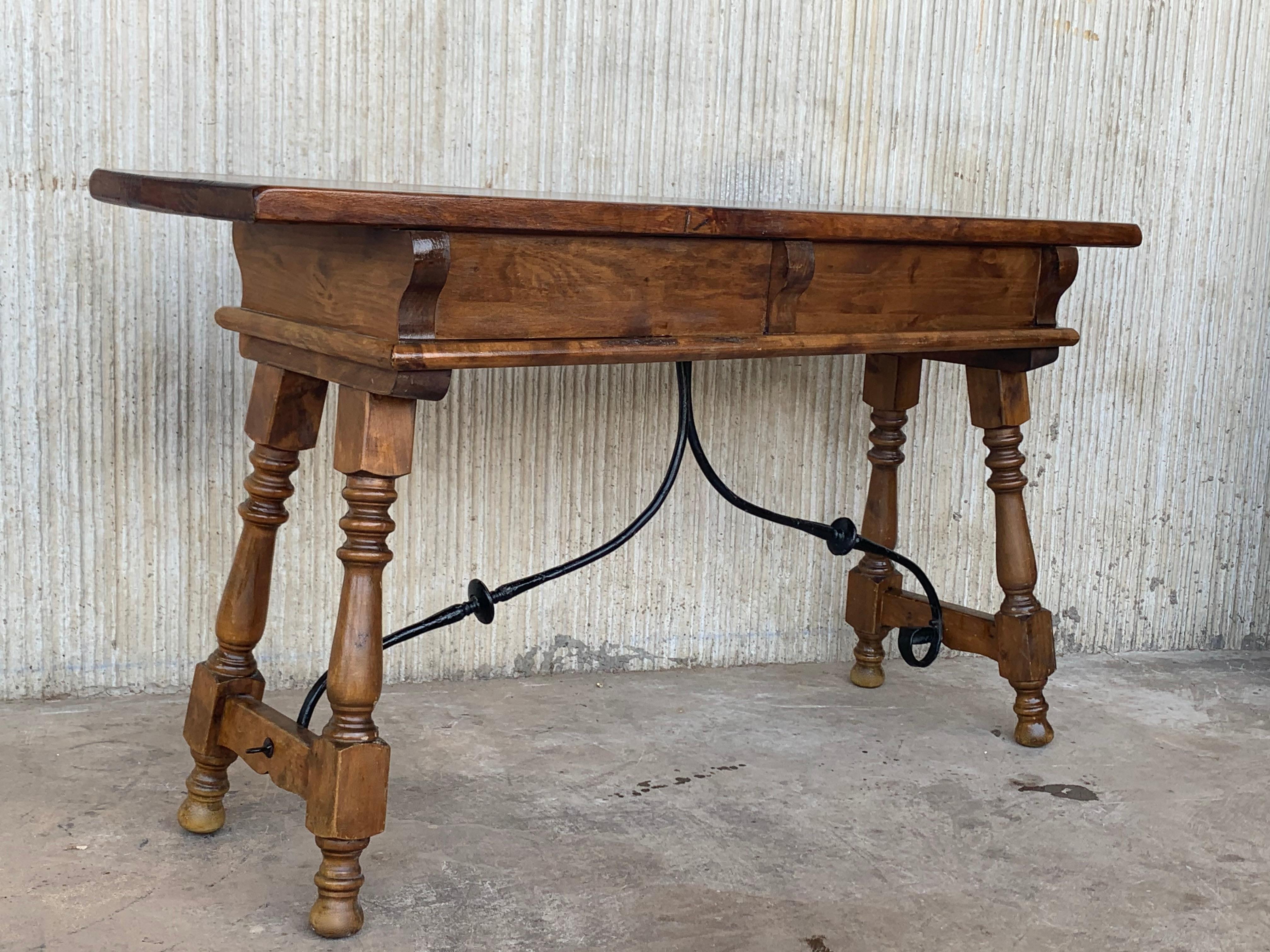 19th Century Solid Walnut Baroque Lyre-Leg Trestle Refectory Desk Writing Table 2