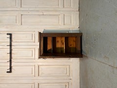 19th-Century Solid Walnut Cabinet with Decorated Door