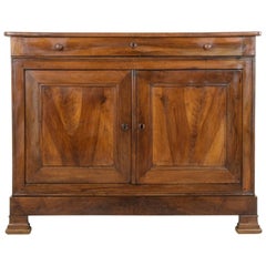 19th Century Solid Walnut Louis Philippe Buffet, Server, Sideboard, Chest