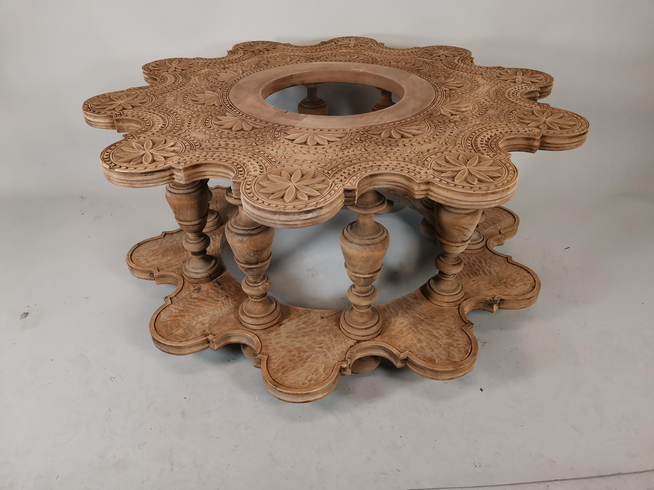 Hand-Crafted 19th Century Solid Wood Coffee Table For Sale