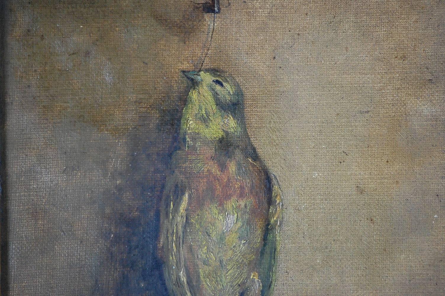 19th Century Songbird Oil Painting In Good Condition In Pease pottage, West Sussex
