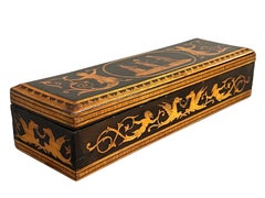 19th Century Sorrento Ware Glove Box with Neoclassical Decoration