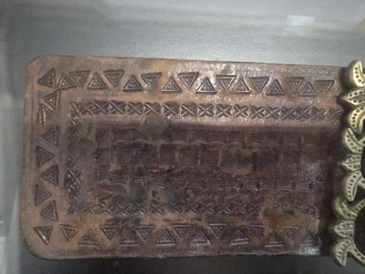 Bolivian 19th Century South American Colonial Silver and Leather Belt – Framed For Sale
