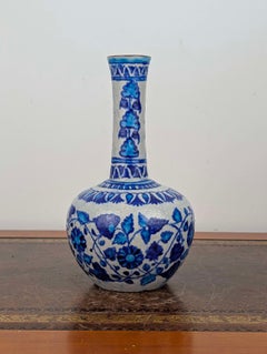 19th Century South Asian Multan Earthenware Vase with Glazed Turquoise Ornament