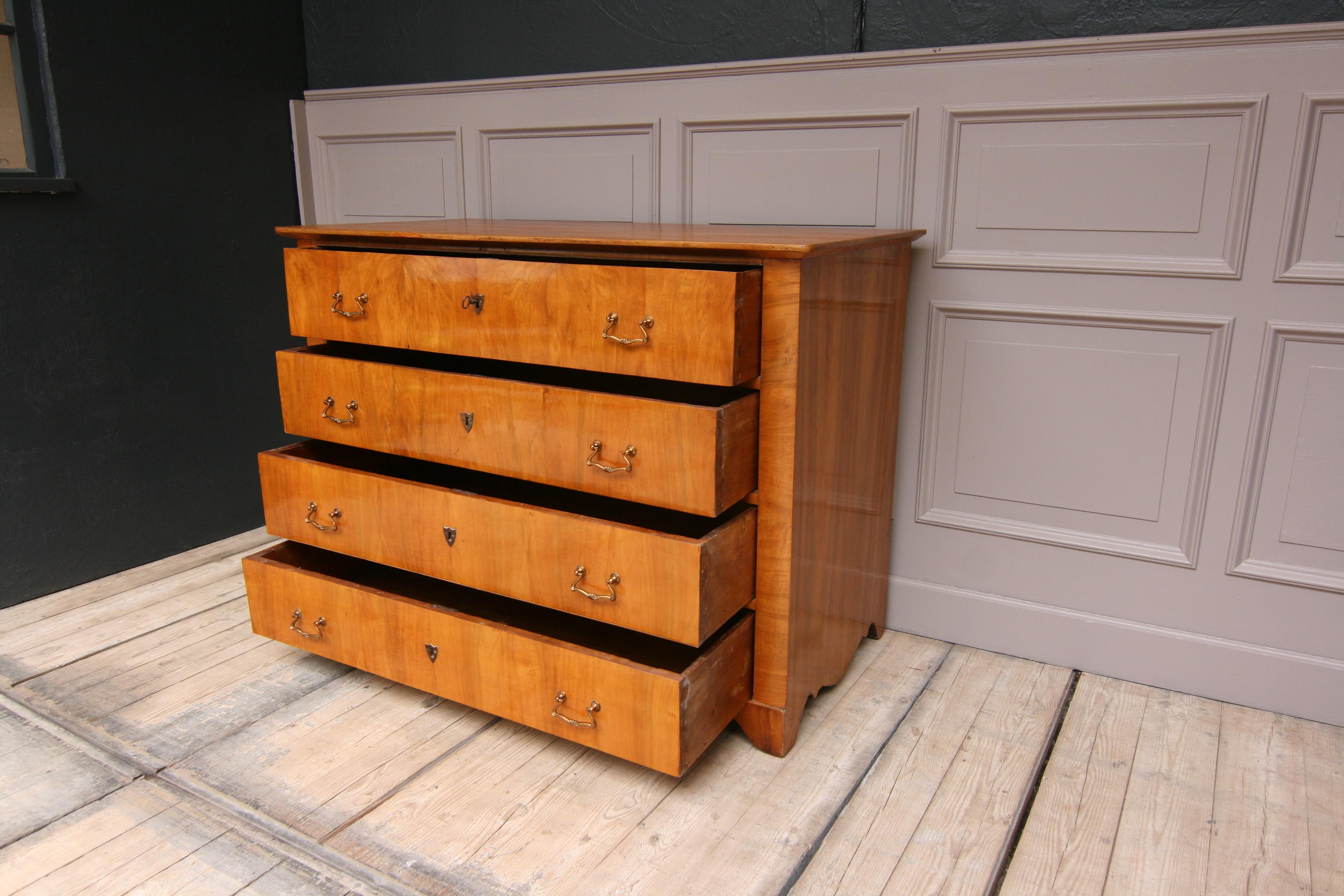 Cherry 19th Century South German Biedermeier Chest of Drawers