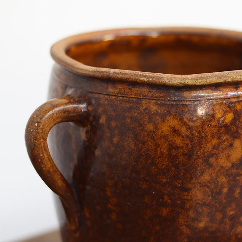 19. Jahrhundert Süddeutscher glasierter Konfitüren-Topf / Krug (Tonware) im Angebot