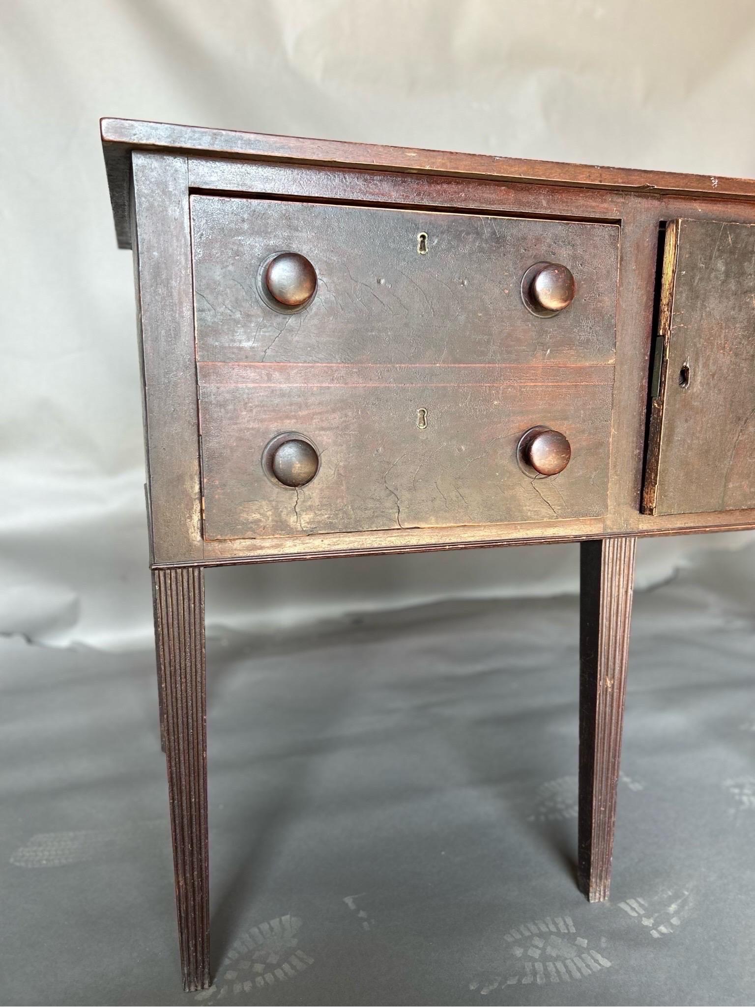 American 19th Century Southern Backcountry Mahogany Veneered Sideboard  For Sale