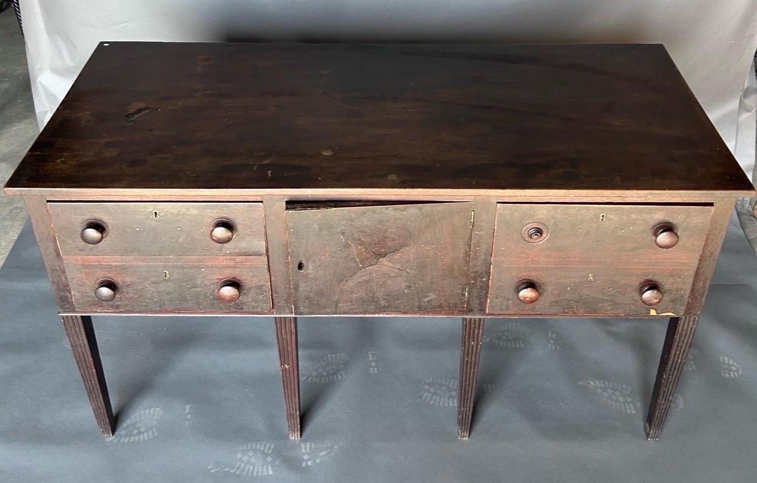 19th Century Southern Backcountry Mahogany Veneered Sideboard  For Sale 1