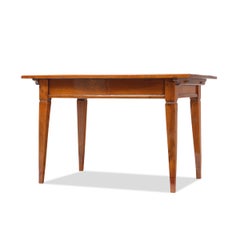 19th Century Southern German Biedermeier Table solid walnut 2 drawers