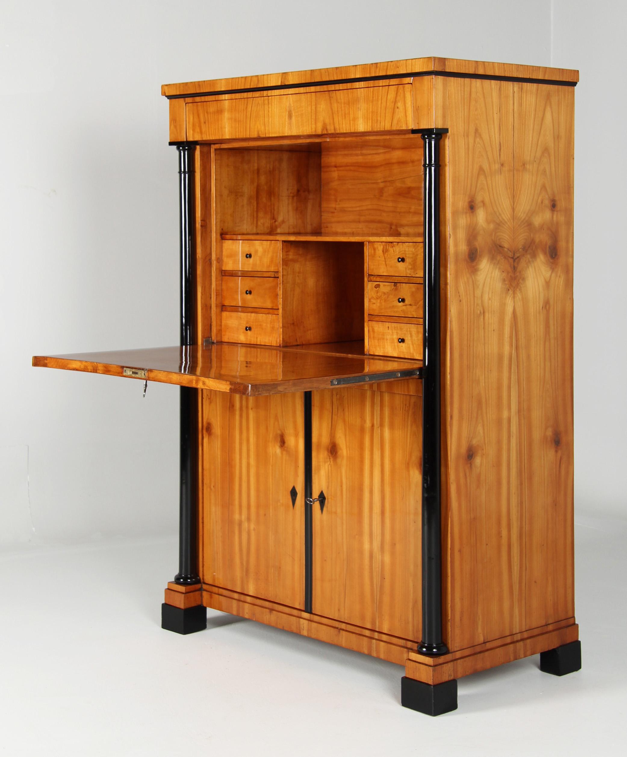 19th Century Southern German Secretaire, Cherry, Biedermeier circa 1830 For Sale 5