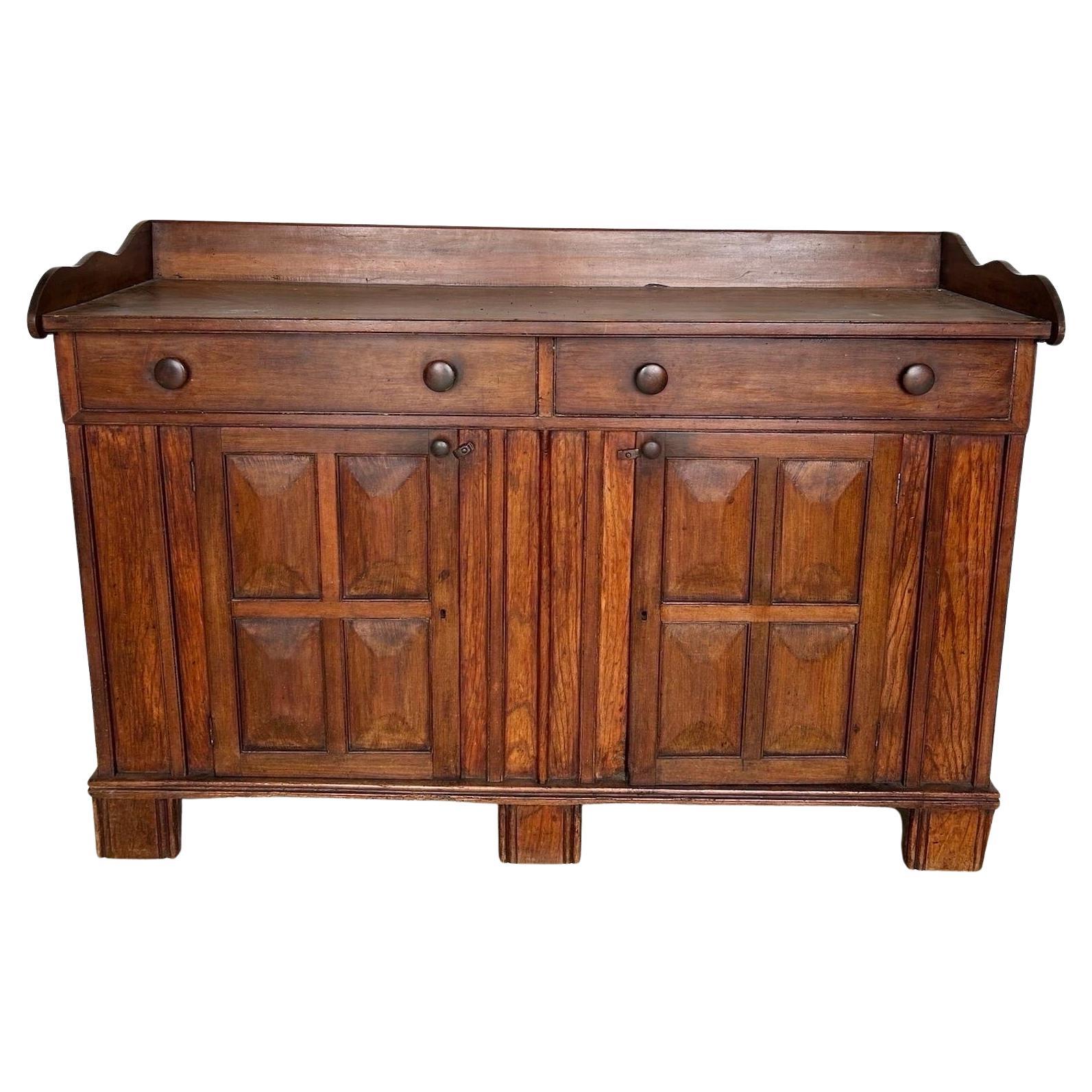 19th Century Southern Raised Panel Walnut Sideboard, Likely Virginia For Sale