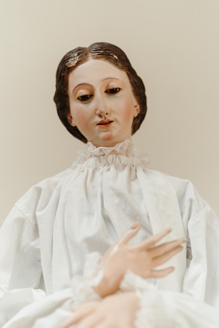 Fabric 19th Century Spanis Santos Figure For Sale