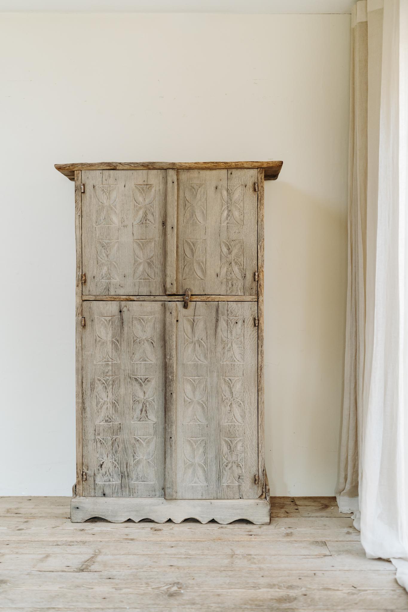 a unique piece of furniture, 4doors cabinet from the Pyrenees region in the north of Spain ... lovely sculpted panels ... pure and genuine as I love ...