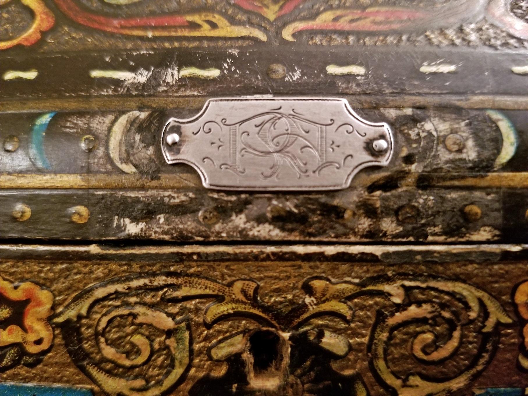 19th Century Spanish and South American Toledo Papier Mache Trinket Box 1