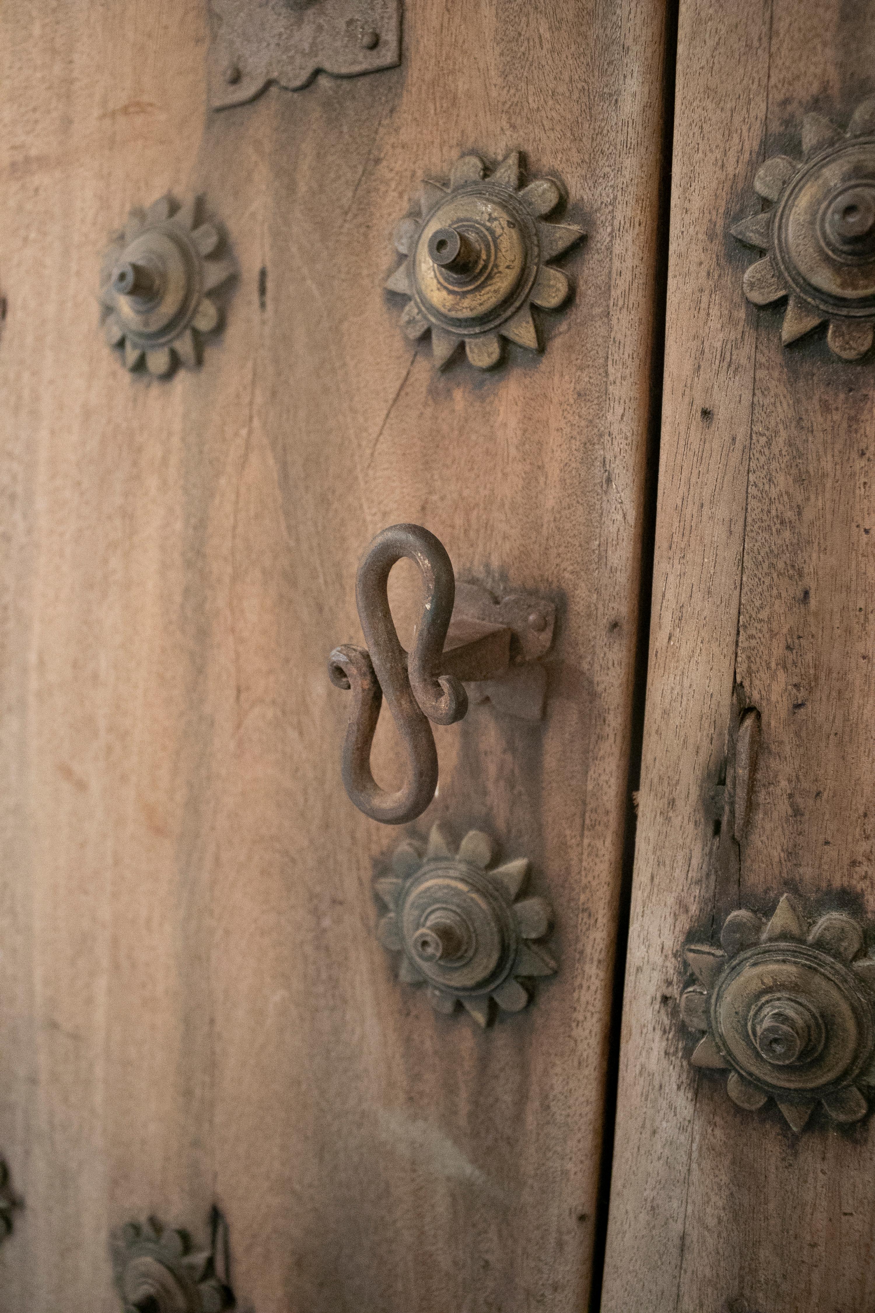 19th Century Spanish Andalusian Iron Studded Main Door w/ Frame 7