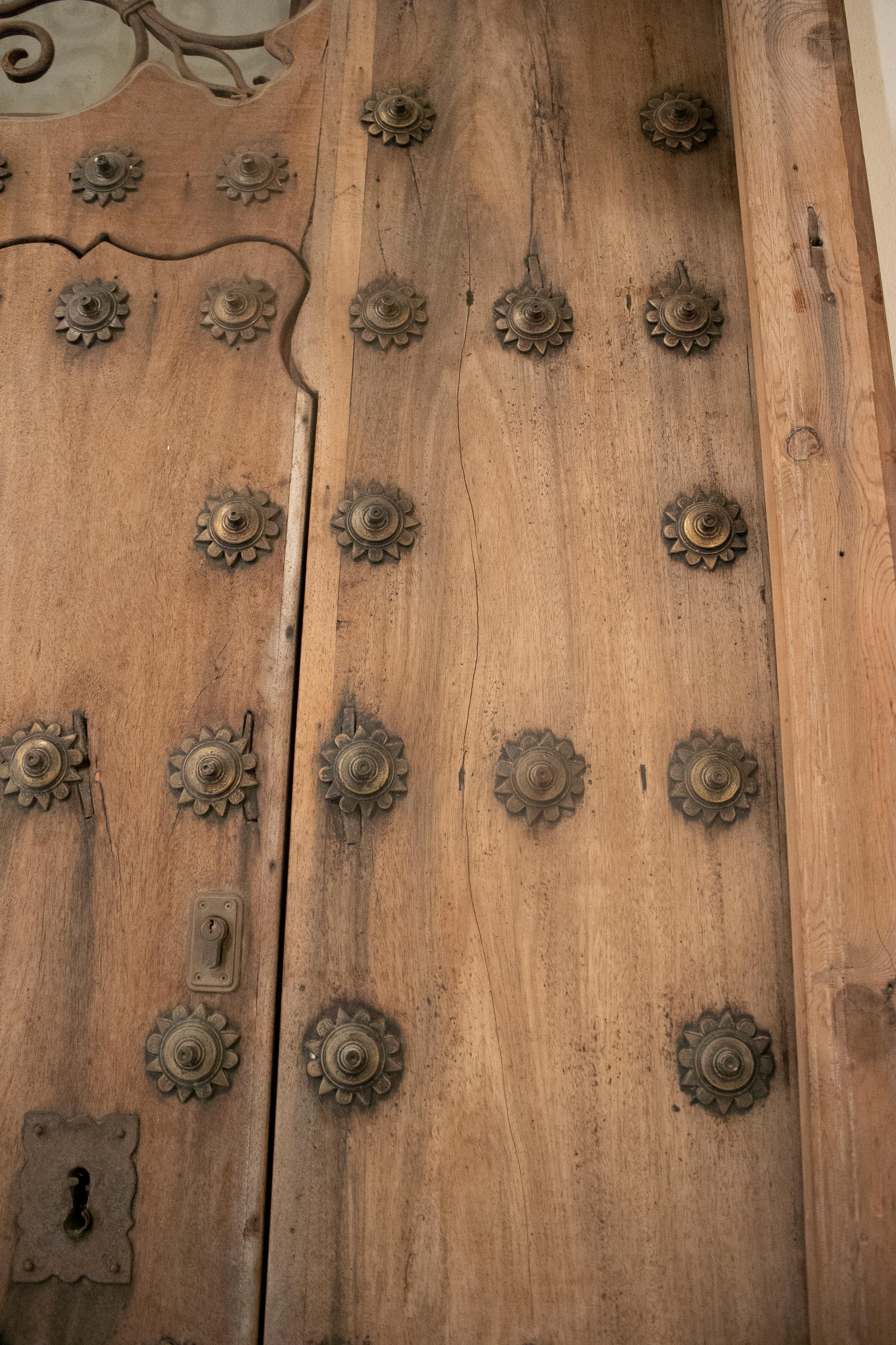 19th Century Spanish Andalusian Iron Studded Main Door w/ Frame 8